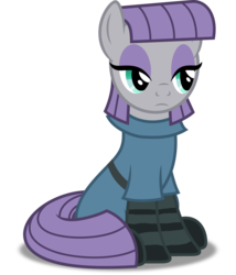 Size: 3429x4000 | Tagged: safe, artist:dashiesparkle edit, artist:icicle-niceicle-1517, edit, maud pie, earth pony, pony, g4, clothes, eyeshadow, female, makeup, mare, simple background, sitting, socks, solo, striped socks, transparent background