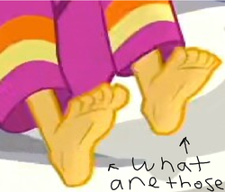 Size: 681x580 | Tagged: safe, edit, edited screencap, screencap, sunset shimmer, equestria girls, g4, my little pony equestria girls: legend of everfree, barefoot, feet, legend of everfeet, legs, meme, pictures of legs, sunfeet shimmer, what are thoooose