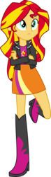 Size: 230x791 | Tagged: safe, artist:kimberlythehedgie, sunset shimmer, equestria girls, g4, boots, clothes, female, high heel boots, jacket, leather, leather jacket, miniskirt, shoes, simple background, skirt, solo, transparent background