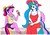 Size: 3498x2468 | Tagged: safe, artist:killerteddybear94, princess cadance, princess celestia, alicorn, pony, anthro, plantigrade anthro, g4, boop, breasts, busty princess celestia, clothes, crossed legs, cute, cutedance, cutelestia, dress, duo, duo female, feet, female, flip-flop dangle, flip-flops, food, hat, high res, ice cream, ice cream cone, legs, licking, mare, miniskirt, mlem, multicolored mane, multicolored tail, open mouth, ponytail, sandals, shirt, sillestia, silly, sitting, skirt, smiling, sun hat, sundress, t-shirt, teen princess cadance, tongue out, traditional art