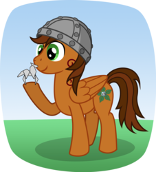 Size: 1020x1123 | Tagged: safe, artist:malte279, oc, oc:leafhelm, pegasus, pony, helm, helmet, origami, vector