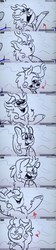 Size: 1280x5760 | Tagged: safe, edit, edited screencap, screencap, applejack, autumn blaze, kirin, g4, sounds of silence, animatic, awwtumn blaze, cute, excited, faic, female, grayscale, kirinbetes, monochrome, solo