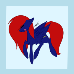 Size: 3000x3000 | Tagged: safe, artist:hestiay, oc, oc only, pegasus, pony, eyes closed, high res, signature, solo, tongue out