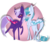 Size: 1024x853 | Tagged: safe, artist:hestiay, oc, oc only, original species, pony, abstract background, blushing, doodle, oc x oc, raised hoof, shipping, simple background, sketch, transparent background