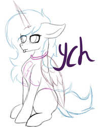 Size: 1701x2160 | Tagged: safe, artist:drarkusss0, oc, oc only, alicorn, pony, advertisement, any race, clothes, commission, cute, shirt, sitting, solo, t-shirt, tongue out, ych example, your character here
