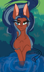 Size: 2618x4238 | Tagged: safe, artist:charlotteartz, oc, oc only, oc:oceane, earth pony, pony, female, mare, solo, water