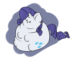 Size: 1705x1428 | Tagged: artist needed, safe, rarity, pony, unicorn, g4, abstract background, beady eyes, chubby, chubby cheeks, fat, female, food, food transformation, marshmallow, raritubby, rarity is a marshmallow, solo, transformation