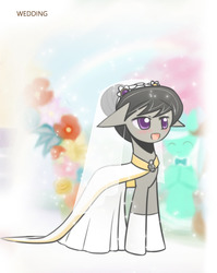 Size: 860x1080 | Tagged: safe, artist:howxu, lyra heartstrings, octavia melody, earth pony, pony, g4, clothes, cropped, dress, female, mare, solo focus, wedding dress