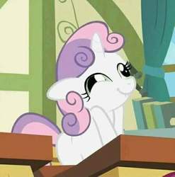Size: 540x547 | Tagged: safe, edit, edited screencap, screencap, sweetie belle, pony, g4, ponyville confidential, dat face, female, mare, solo, wat