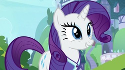 Size: 1920x1080 | Tagged: safe, screencap, rarity, pony, unicorn, g4, the end in friend, clothes, cute, female, mare, raribetes, shirt, smiling, solo