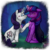 Size: 400x400 | Tagged: safe, artist:arcticwaters, rarity, twilight sparkle, pony, fanfic:the enchanted kingdom, fanfic:the enchanted library, g4, duo, fanfic art, female, lesbian, ship:rarilight, shipping