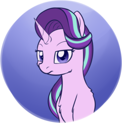 Size: 788x794 | Tagged: safe, artist:dusthiel, starlight glimmer, pony, unicorn, g4, atg 2018, bust, chest fluff, female, looking at you, mare, newbie artist training grounds, solo