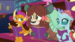 Size: 1280x720 | Tagged: safe, screencap, ocellus, smolder, yona, g4, the end in friend