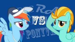 Size: 1280x720 | Tagged: safe, lightning dust, rainbow dash, g4, exploitable meme, meme, rap battle