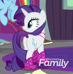 Size: 439x449 | Tagged: safe, screencap, rainbow dash, rarity, g4, the end in friend, butt, cropped, discovery family logo, duo, duo female, female, mare, plot, rearity, spoiler