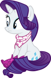 Size: 3046x4674 | Tagged: safe, artist:ironm17, rarity, pony, g4, the end in friend, bandana, boots, clothes, female, glitter boots, shoes, simple background, sitting, solo, transparent background, vector