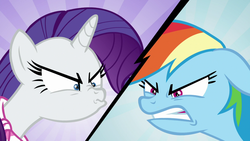 Size: 1920x1080 | Tagged: safe, screencap, rainbow dash, rarity, g4, the end in friend, angry, duo