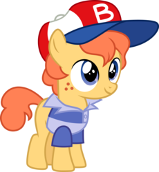 Size: 3000x3257 | Tagged: safe, artist:cloudy glow, danny williams, earth pony, pony, g1, g4, baseball cap, cap, colt, cute, dannybetes, freckles, g1 to g4, generation leap, hat, high res, male, ponified, simple background, solo, transparent background