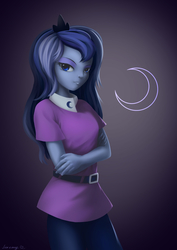 Size: 2480x3508 | Tagged: safe, artist:jeremywithlove, princess luna, vice principal luna, equestria girls, g4, clothes, crossed arms, female, high res, shirt, solo