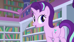 Size: 1280x720 | Tagged: safe, screencap, starlight glimmer, pony, unicorn, g4, the end in friend, butt, female, glimmer glutes, looking back, mare, open mouth, plot, solo