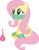 Size: 6400x8227 | Tagged: safe, artist:parclytaxel, fluttershy, genie, genie pony, pegasus, pony, ain't never had friends like us, g4, .svg available, absurd resolution, armband, belly dancer, bottle, female, leg brace, mare, simple background, sitting, smiling, solo, transparent background, vector, veil