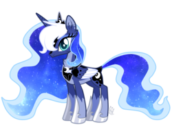 Size: 1324x1030 | Tagged: safe, artist:sugaryicecreammlp, princess luna, pony, g4, alternate design, colored wings, female, multicolored wings, simple background, solo, transparent background, vector, white-haired luna
