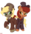 Size: 2146x2308 | Tagged: safe, artist:orang111, oc, oc only, oc:brass bolts, oc:perseus, earth pony, pony, unicorn, brasseus, clothes, daybreak island, ear piercing, earring, hat, high res, jewelry, pants, piercing, pocket watch, shipping, simple background, suit, transparent background