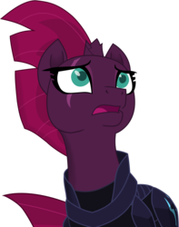 Size: 8823x11187 | Tagged: safe, artist:ejlightning007arts, tempest shadow, pony, unicorn, g4, my little pony: the movie, absurd resolution, betrayal, broken horn, eye scar, female, horn, looking up, open mouth, scar, shocked, simple background, solo, transparent background, vector