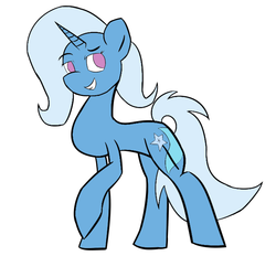 Size: 676x627 | Tagged: safe, artist:icicle-niceicle-1517, artist:sehtkmet, color edit, edit, trixie, pony, unicorn, g4, colored, female, grin, mare, simple background, smiling, smug, solo, white background