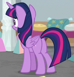 Size: 471x491 | Tagged: safe, screencap, twilight sparkle, alicorn, pony, g4, the end in friend, butt, cropped, female, mare, plot, solo, twilight sparkle (alicorn)