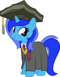 Size: 4000x5176 | Tagged: safe, artist:fuzzybrushy, oc, oc only, oc:spacelight, pony, unicorn, clothes, female, graduation cap, hat, mare, simple background, solo, transparent background, vector