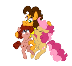Size: 1024x934 | Tagged: safe, artist:ashidaii, oc, oc:paprika, oc:silly string, earth pony, pony, father and daughter, female, filly, male, mare, offspring, parent:cheese sandwich, parent:pinkie pie, parents:cheesepie, simple background, transparent background