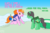 Size: 1500x1000 | Tagged: safe, artist:phallen1, oc, oc only, oc:maya northwind, oc:sadie michaels, earth pony, pony, unicorn, atg 2018, dialogue, enthusiasm, magic, newbie artist training grounds, parachute, ponified oc, reserve parachute, skydiving, telekinesis