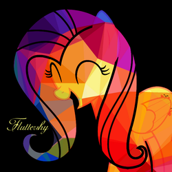 Size: 1300x1300 | Tagged: artist needed, source needed, safe, fluttershy, pony, g4, black background, cute, eyes closed, female, shyabetes, simple background, solo, yay