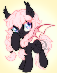 Size: 700x894 | Tagged: safe, artist:cabbage-arts, oc, oc only, bat pony, pony, commission, commissioner:xnoodledragon, cute, female, solo