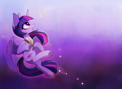 Size: 2478x1807 | Tagged: safe, artist:magnaluna, twilight sparkle, alicorn, pony, g4, cute, cutie mark, female, flying, heart, high res, hoof heart, horn, mare, open mouth, peytral, smiling, solo, twiabetes, twilight sparkle (alicorn), wings