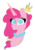 Size: 1280x1841 | Tagged: safe, artist:tomboygirl45, pinkie pie, alicorn, pony, princessponk, g4, alicornified, bust, crown, female, jewelry, pinkiecorn, portrait, race swap, regalia, simple background, solo, transparent background, xk-class end-of-the-world scenario