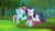 Size: 1280x720 | Tagged: safe, screencap, rainbow dash, rarity, pegasus, pony, unicorn, g4, the end in friend, boots, cloud, cloud baby, duo, female, glitter boots, magic, mare, neckerchief, raised hoof, shoes, swamp, telekinesis