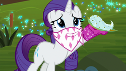 Size: 1280x720 | Tagged: safe, screencap, rarity, pony, unicorn, g4, the end in friend, azurantium, bandana, boots, effervescence, female, glitter boots, mare, shoes, solo, sparkles