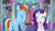 Size: 1280x720 | Tagged: safe, screencap, rainbow dash, rarity, pegasus, pony, unicorn, g4, my little pony: friendship is magic, the end in friend, cute, dashabetes, duo, eyes closed, female, flying, happy, laughingmares.jpg, mare, open mouth, raribetes, smiling