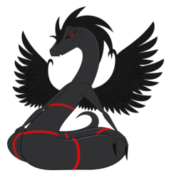 Size: 2953x3121 | Tagged: safe, artist:culu-bluebeaver, oc, oc only, oc:plague, snake, comic:the six-winged serpent, claws, fangs, high res, oc villain, simple background, stupid sexy oc, transparent background, wings