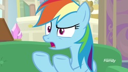 Size: 1920x1080 | Tagged: safe, screencap, rainbow dash, pony, g4, the end in friend, female, mare, open mouth, solo, starlight's office