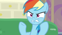 Size: 1920x1080 | Tagged: safe, screencap, rainbow dash, pony, the end in friend, angry, female, mare, solo, starlight's office