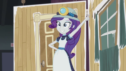 Size: 1280x720 | Tagged: safe, screencap, rarity, equestria girls, equestria girls series, g4, opening night, clothes, costume, dancity, female, selfie soot, solo