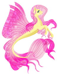 Size: 1954x2480 | Tagged: safe, artist:oneiria-fylakas, fluttershy, seapony (g4), g4, alternate design, female, mare, seaponified, seapony fluttershy, simple background, solo, species swap, transparent background