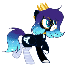 Size: 1024x969 | Tagged: safe, artist:mintoria, oc, oc only, oc:maya, pegasus, pony, clothes, crown, female, glasses, jewelry, mare, regalia, simple background, socks, solo, striped socks, transparent background