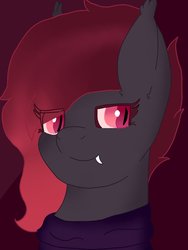 Size: 900x1200 | Tagged: safe, artist:feelingpandy, oc, oc only, bat pony, pony, abstract background, commission, female, looking at you, mare, solo