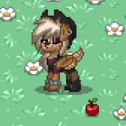Size: 252x252 | Tagged: safe, oc, oc only, oc:cherry mocaccino, bat deer, deer, deer pony, original species, pony, pony town, animated, apple, boots, bracelet, clothes, cute, dancing, ear piercing, earring, eyeshadow, female, food, gif, hat, jewelry, makeup, one eye closed, piercing, pixel art, shoes, stockings, thigh highs, tongue out