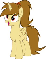 Size: 2000x2554 | Tagged: safe, edit, vector edit, oc, oc only, alicorn, pony, unicorn, alicorn oc, braid, female, high res, horn, mare, open mouth, png, red eyes, simple background, solo, transparent background, vector, wings