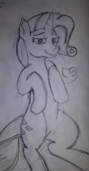 Size: 1849x3517 | Tagged: safe, artist:freezeroffire, rarity, pony, g4, body pillow, female, sketch, solo, traditional art